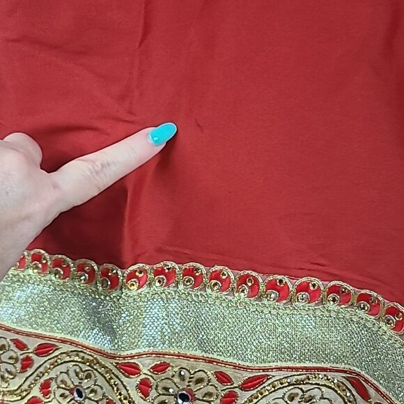 Girls Embellished 3pc Salwar Suit Set Chinon Georgette Kurta Indian Festive Wear - Picture 7 of 16